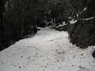 林道も雪まみれ。