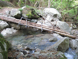 流された木橋。
